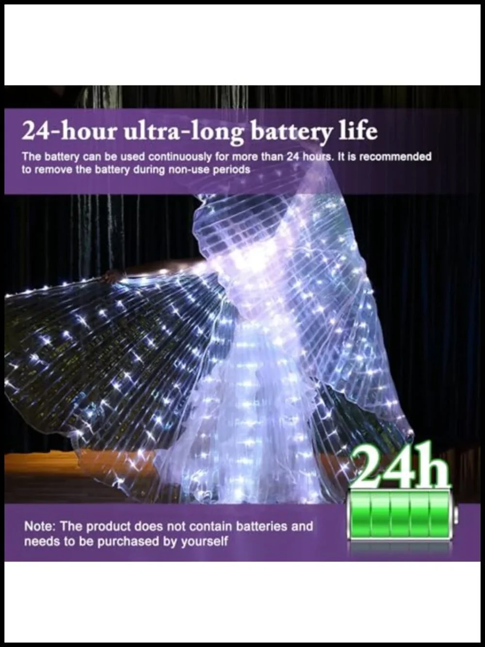 LED Light-Emitting Butterfly Wings Costume Accessory for Dance Parties,
